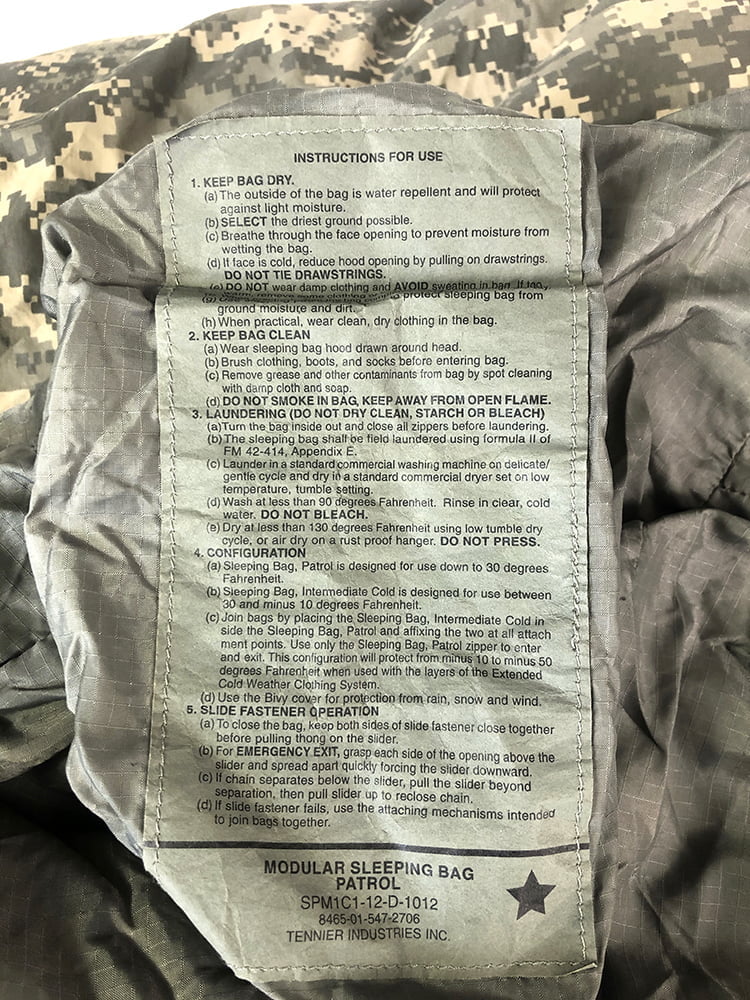 Details about   USGI Patrol Mummy Modular Sleeping Bag Nylon OD Green #SMOD