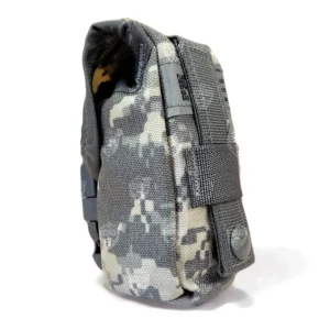 USGI ACU Flash Bang Grenade Pouch – Angled 3/4 view displaying compact size and tactical design.