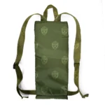 Back of the CamelBak MOLLE Hydration Carrier displaying MOLLE webbing and three-snap closure for secure attachment.