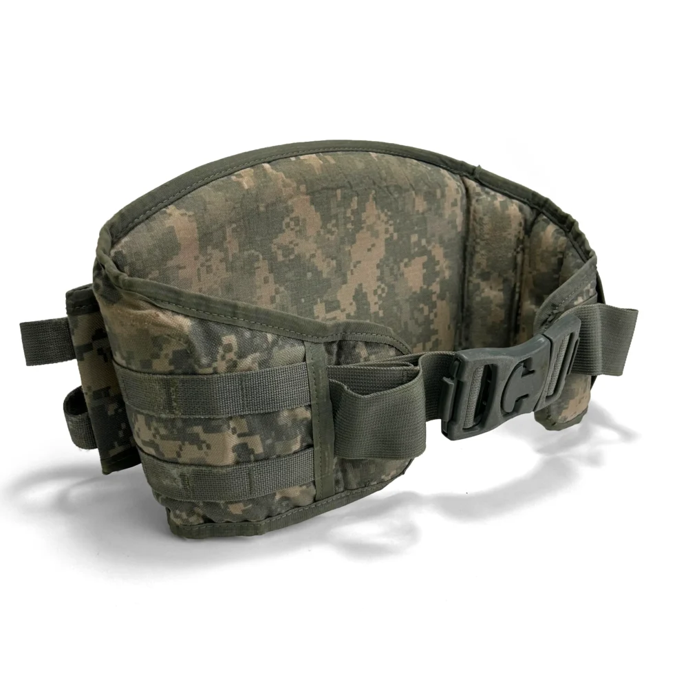 MOLLE II Rucksack Belt ACU – Front View | Army Molded Waist Belt in Universal Camo, Genuine Military Surplus, NSN 8465-01-524-7232