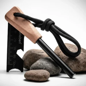 Überleben Zünden ferro rod firestarter with wooden handle and striker tool